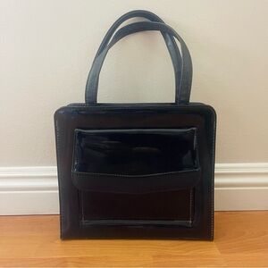 Vintage Black Patent Leather Shoulder Bag
